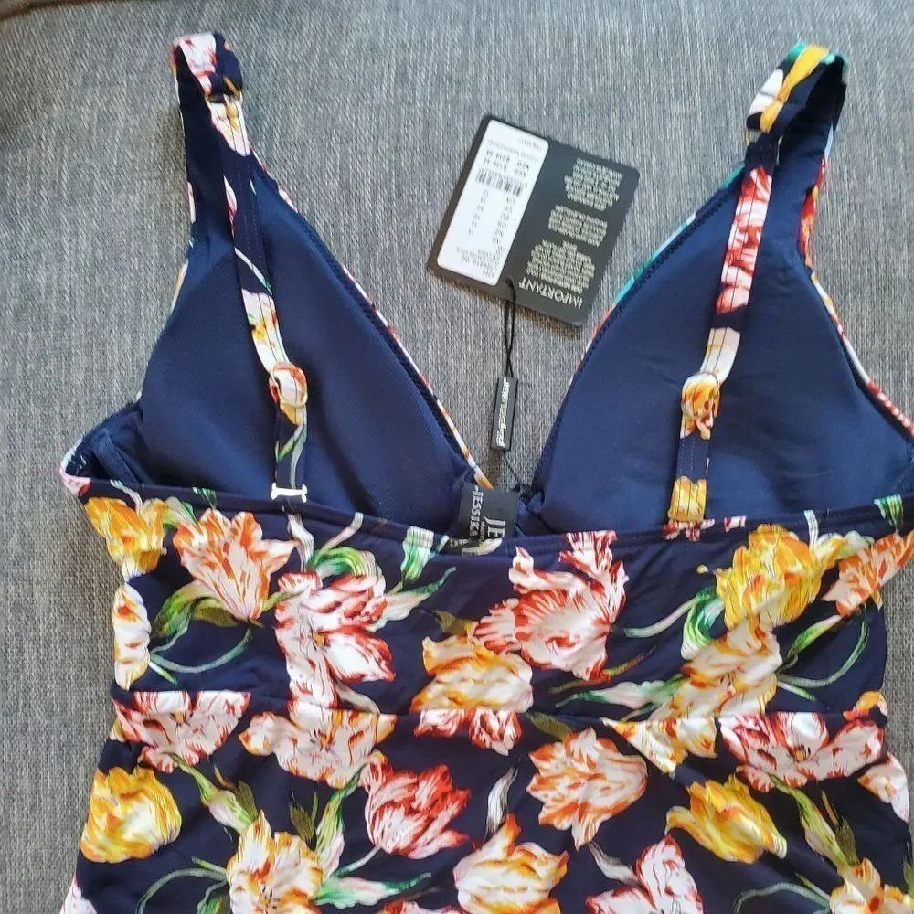 Jessica Allen Galleria underwire Multicolor Sz 10 One-piece Swimsuit - Picture 9 of 16